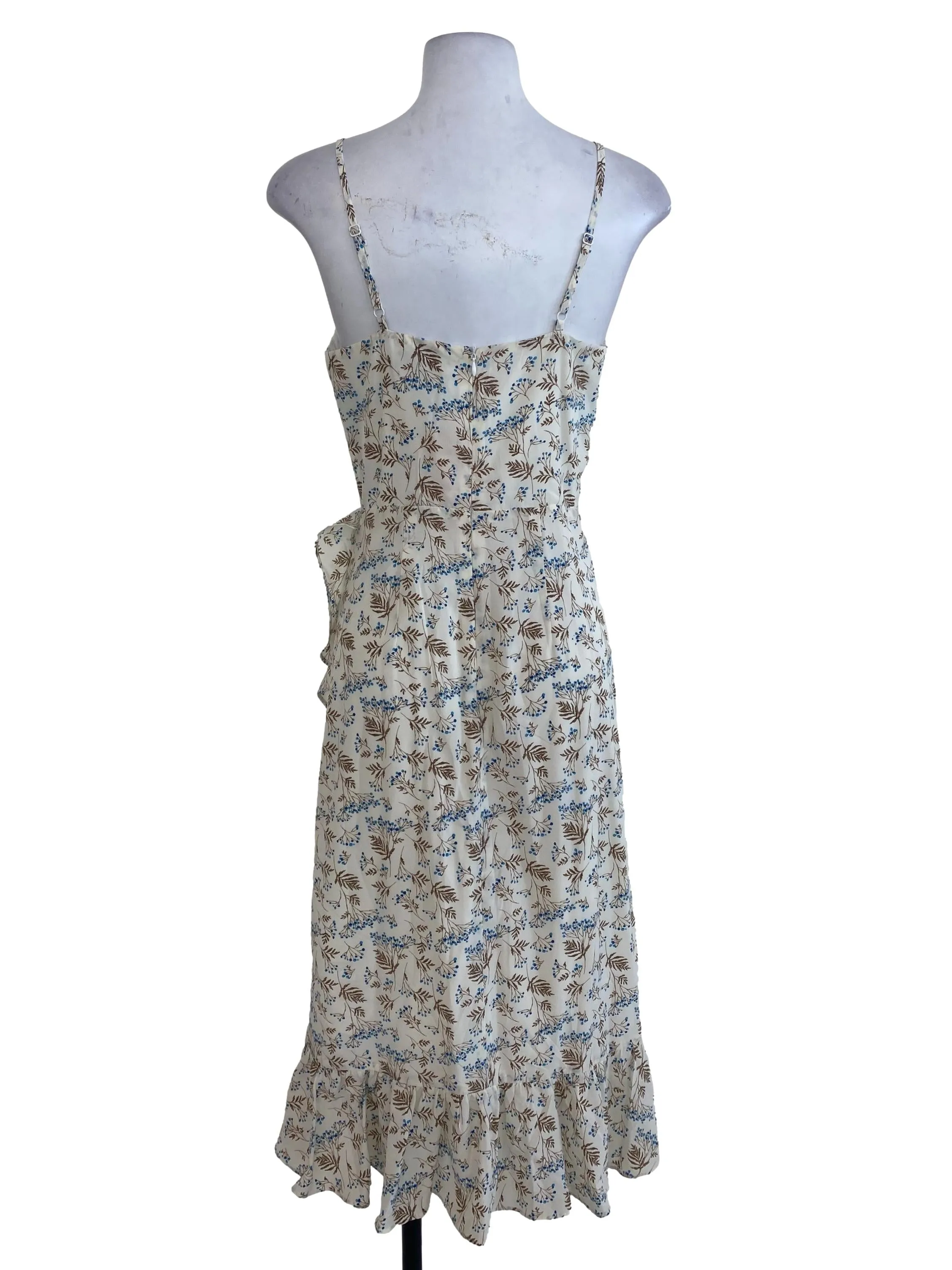 White Brown Floral Slip Dress