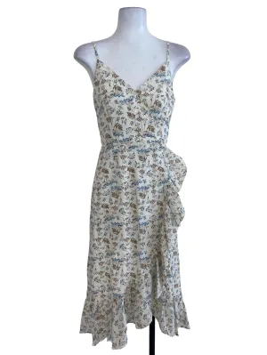 White Brown Floral Slip Dress