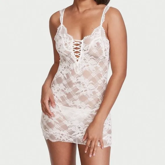 White Lace Mini Slip