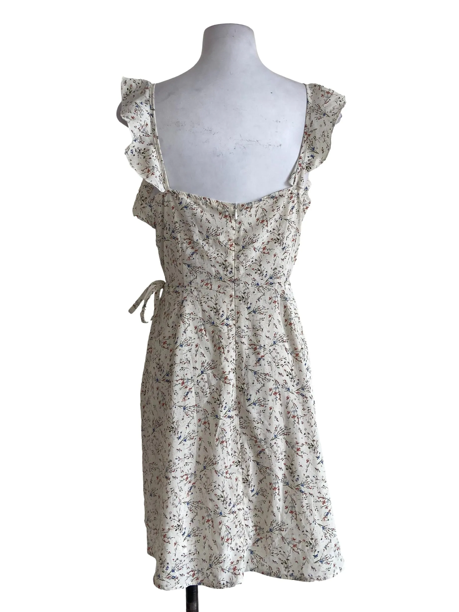 White Square Ruffled Slip Dress
