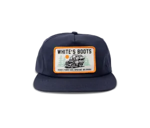 White's Ball Cap - White's Boots Patch on Black Cap