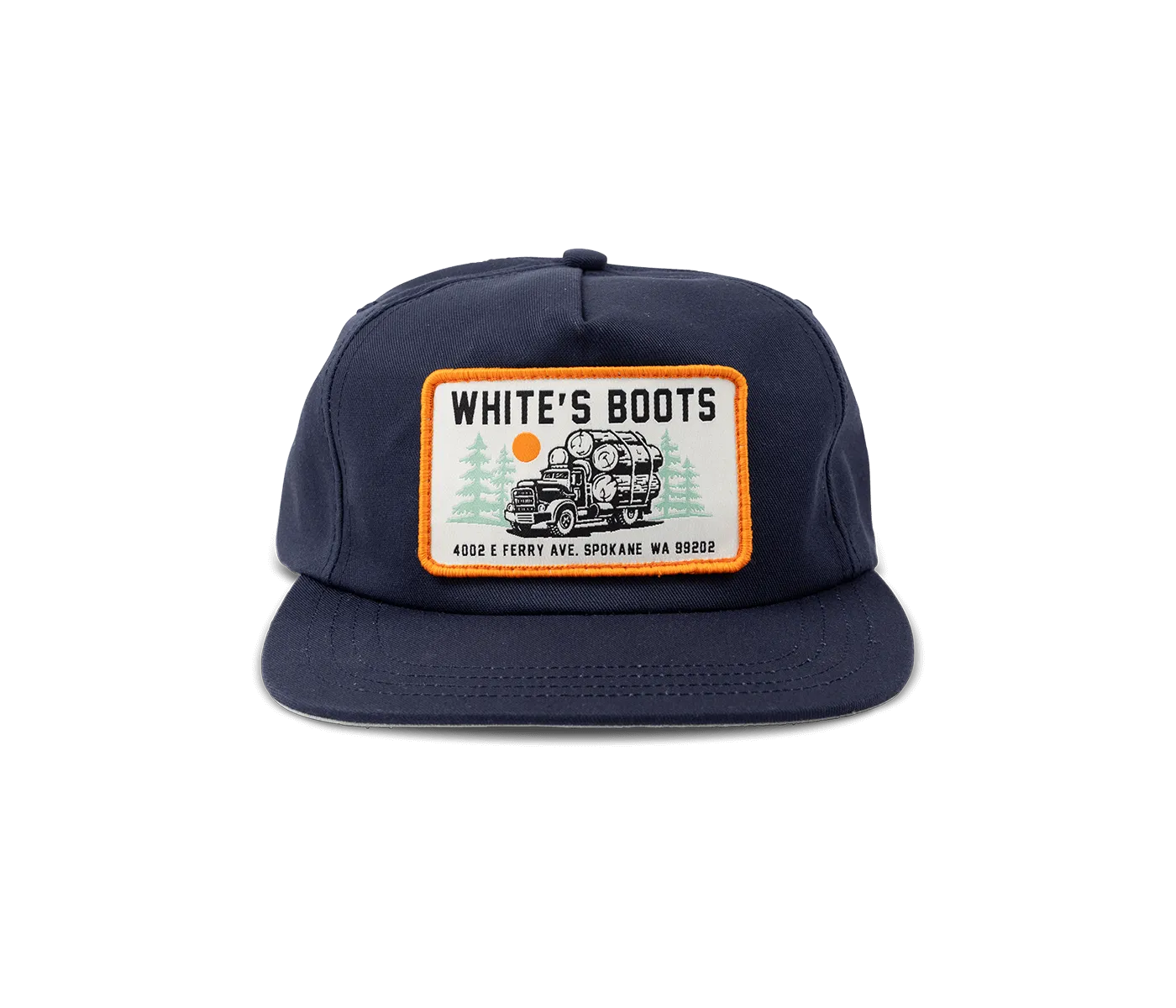 White's Ball Cap - White's Boots Patch on Black Cap