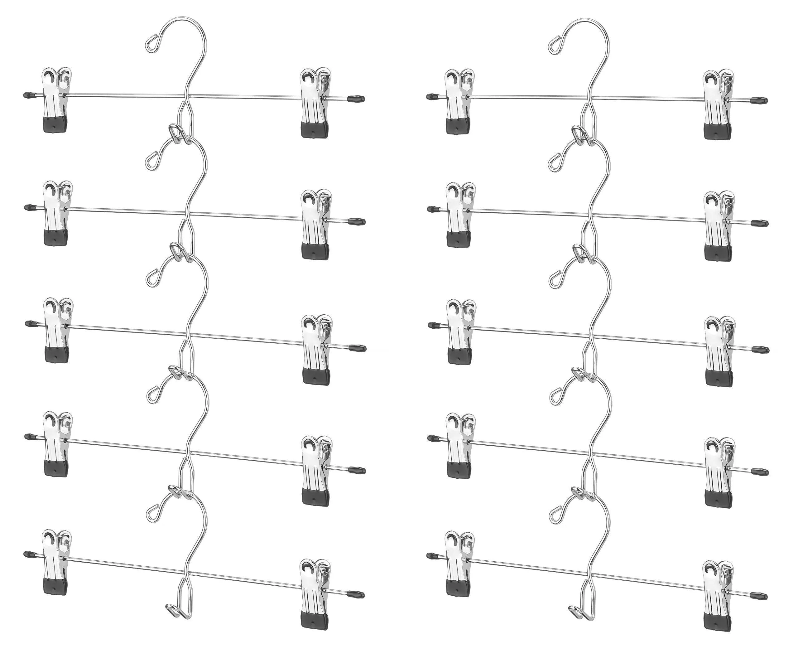 Whitmor Add-On Skirt/Slack Hanger, Chrome, Set of 10
