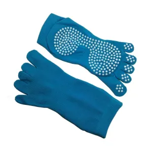 Wholesale Sky Blue Yoga Toe Socks (Anti-Slip)