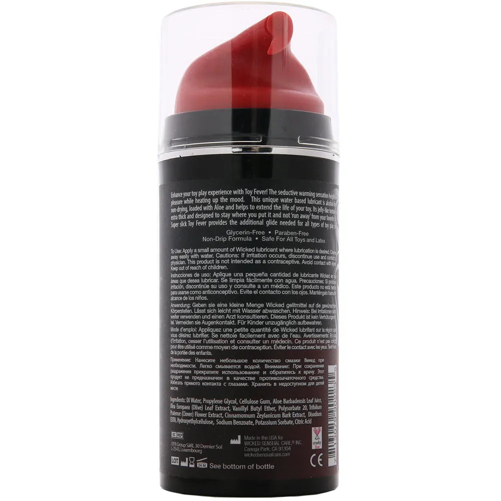 Wicked Toy Fever Warming Water Based Lubricant Gel 3.3 oz.