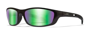 WILEY X P-17 Sunglasses Polarized Emerald Lenses/Gloss Black Frame