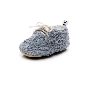 Winter New British Style Lace-Up Cotton Shoes, Soft Sole, Hard Sole, Children'S Baby Toddler Shoes 0-1-2 Years Old