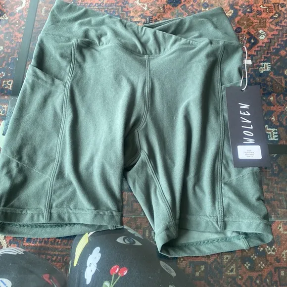 WOLVEN Thyme Thyme Midi Bike Short NWT