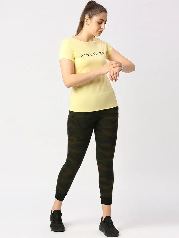 Women Camouflage Olive Printed Joggers - ZIP TRACK-CAMO-OG