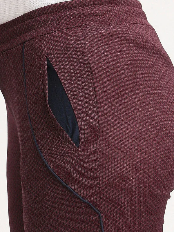 Women Plum Printed Sports Track Pants - NEO CLASSIC DRYKNIT-TC-PL