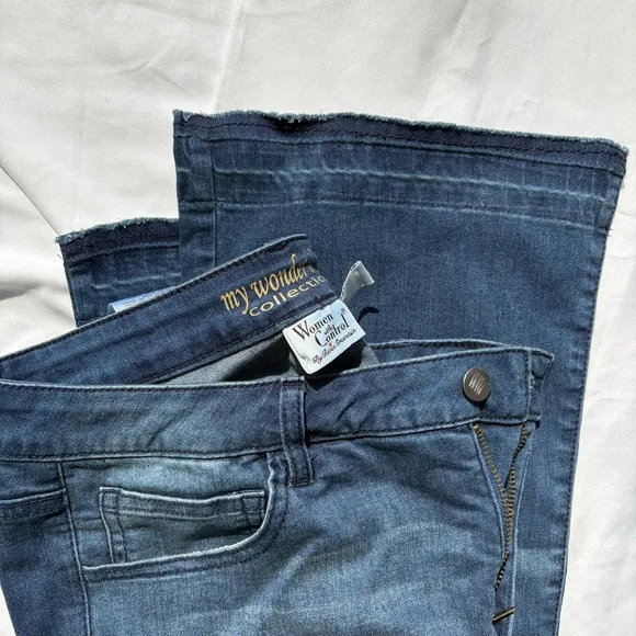 Women with Control My Wonder Denim Patchwork Boot Cut Jeans