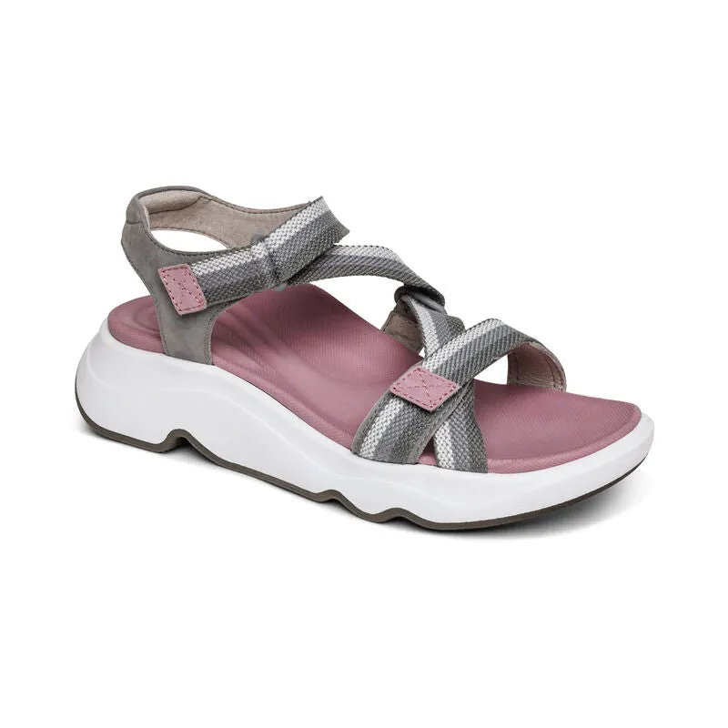 WOMEN'S AETREX MARZ ADJUSTABLE SPORT SANDAL | GREY