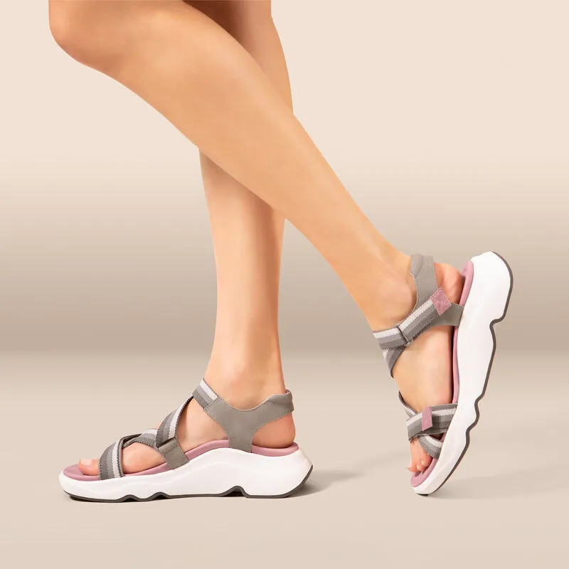 WOMEN'S AETREX MARZ ADJUSTABLE SPORT SANDAL | GREY