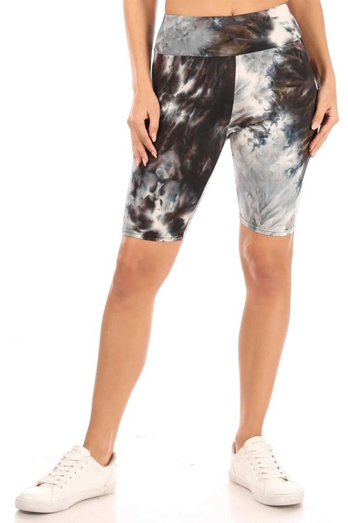 Women's Casual Printed High Waist Stretch Biker Running Yoga Leggings Shorts Pants