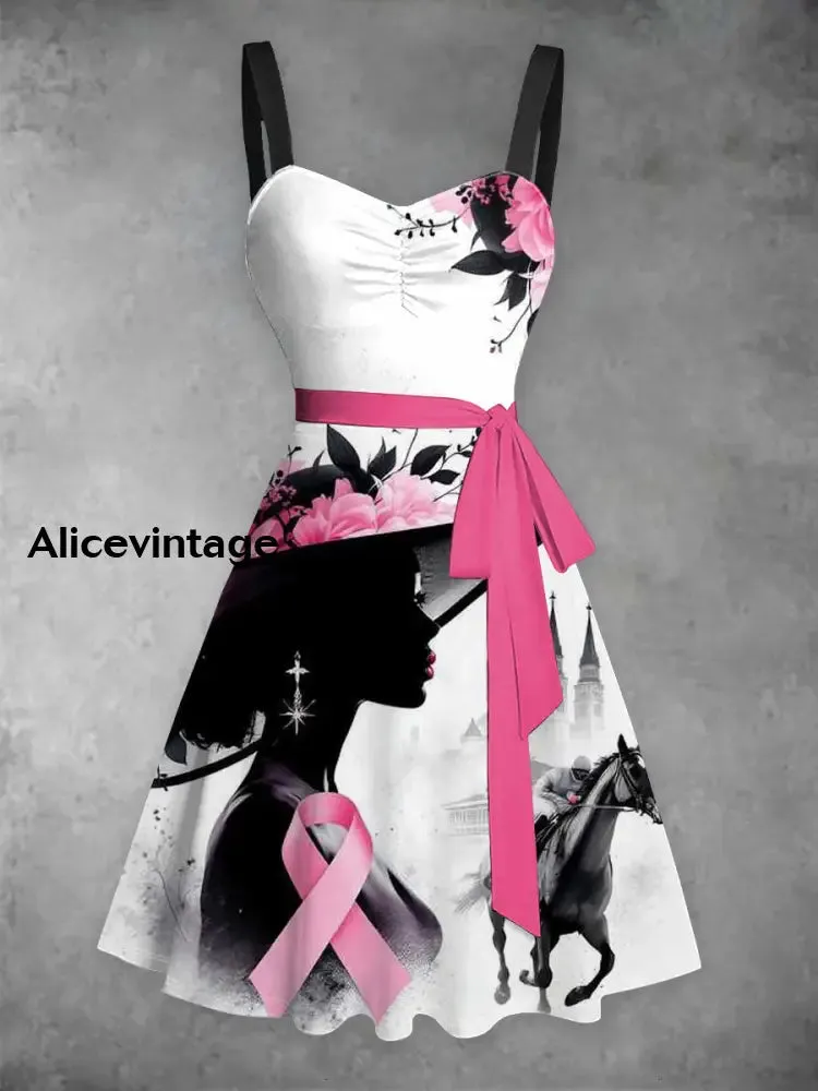 Women's Derby Floral Lace-Up Dress