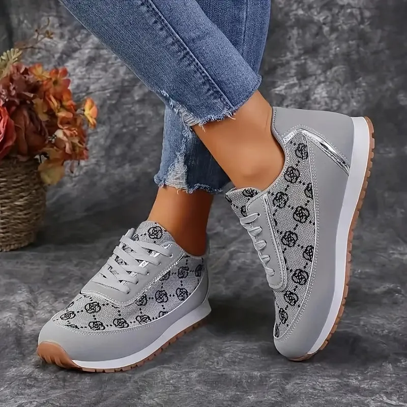 Women's Rose Pattern Sneaker Shoes