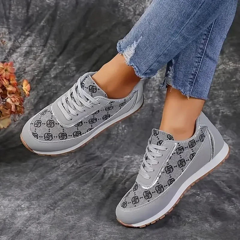Women's Rose Pattern Sneaker Shoes