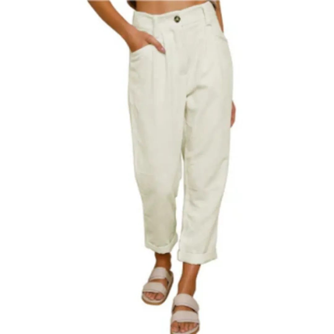 Women's Summer Corduroy Pants | Cropped
