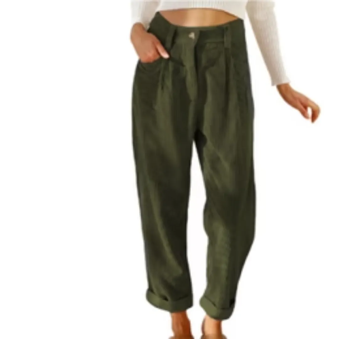Women's Summer Corduroy Pants | Cropped