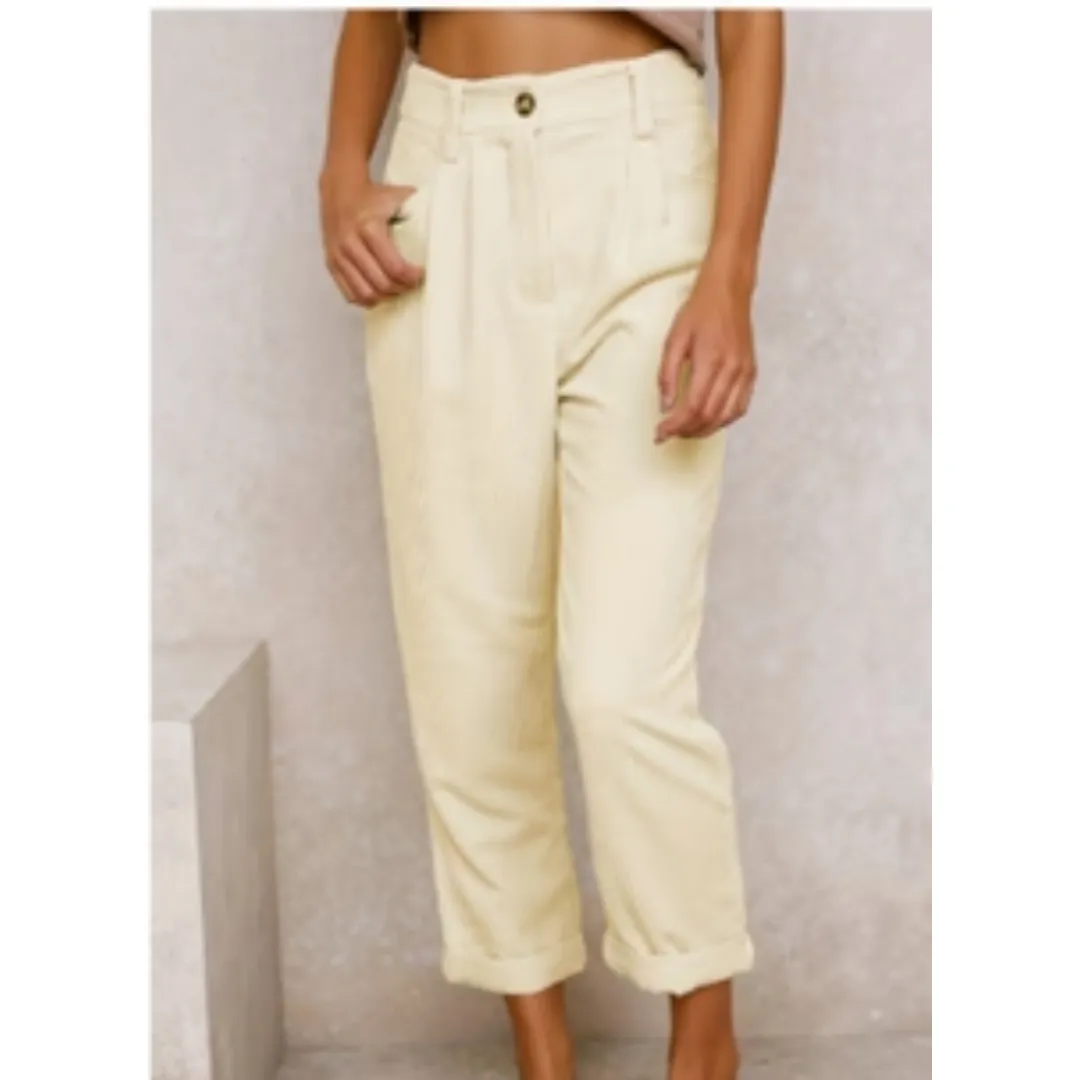 Women's Summer Corduroy Pants | Cropped