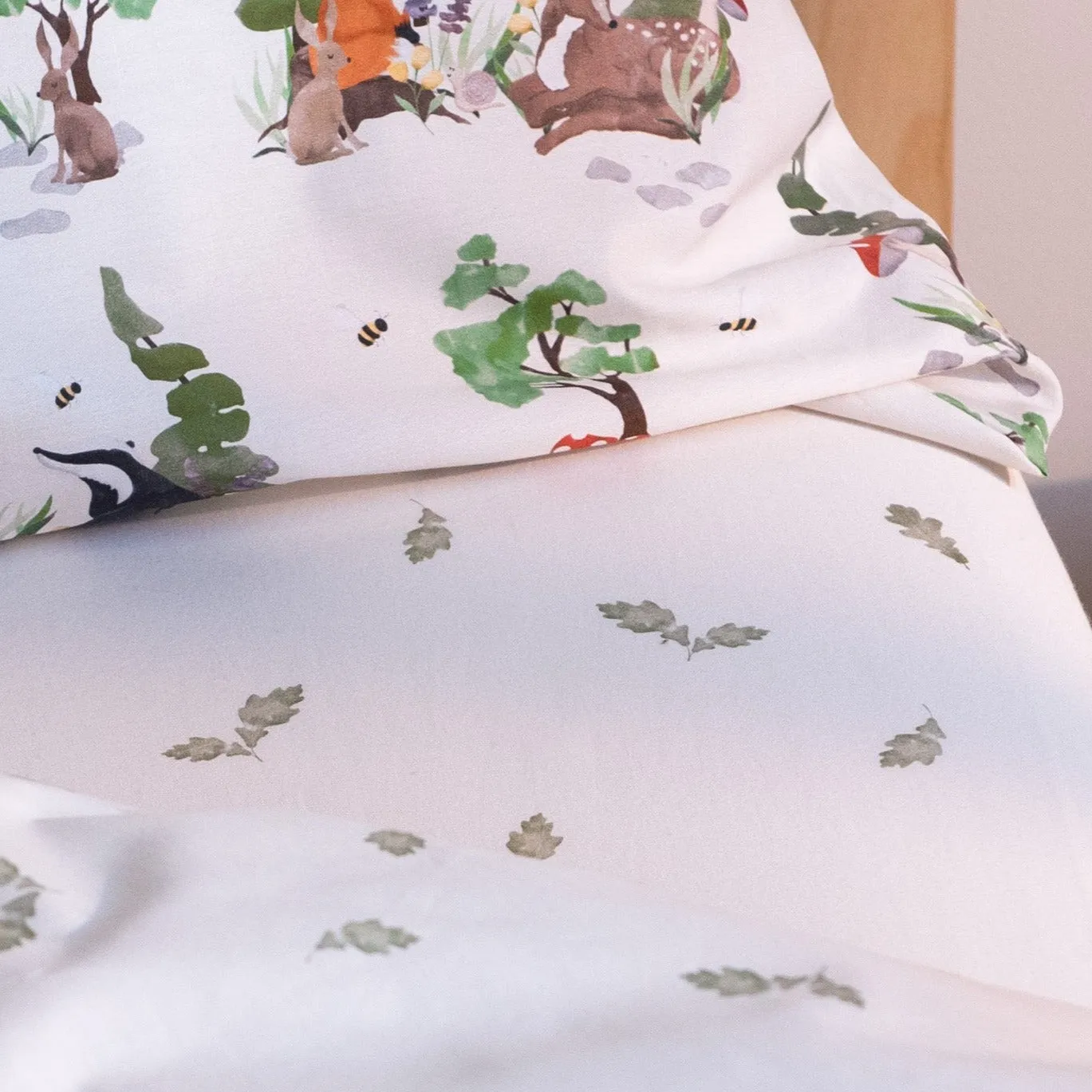 Woodland Leaf Cotton Fitted Bed Sheet