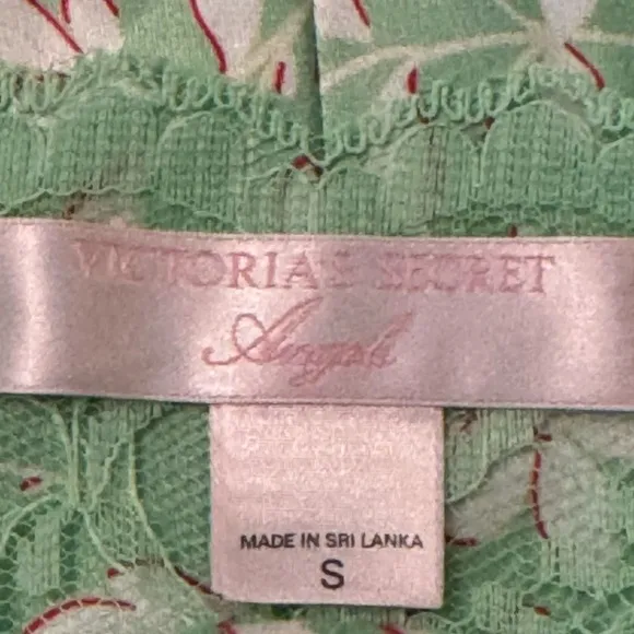 Y2K Victoria's Secret Angels Chemise Slip Dress Size Small Green Floral Lace