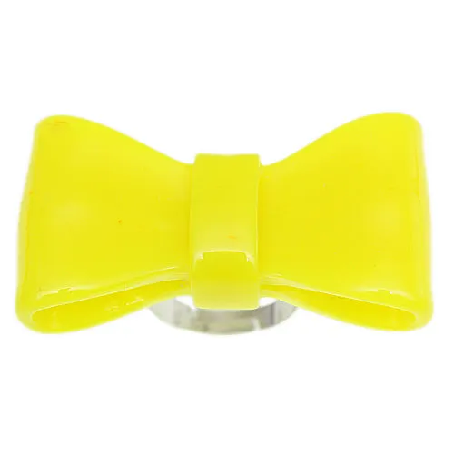 Yellow Large Glossy Bow Adjustable Ring