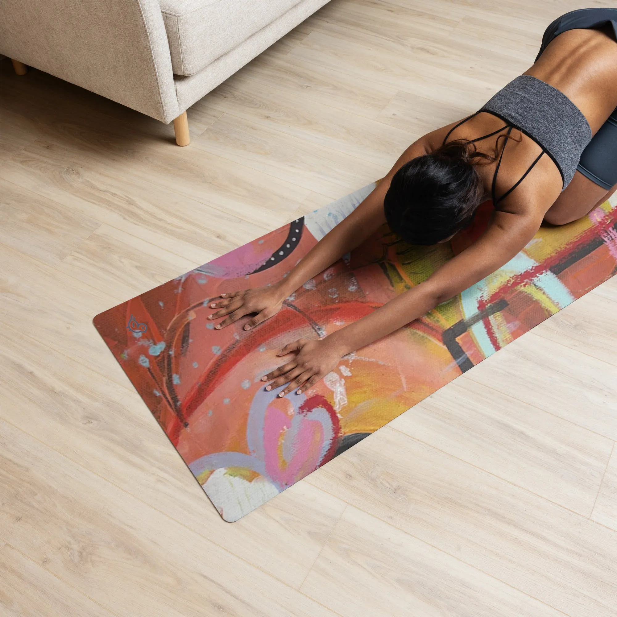 Yoga Mat w Circles in the Sand