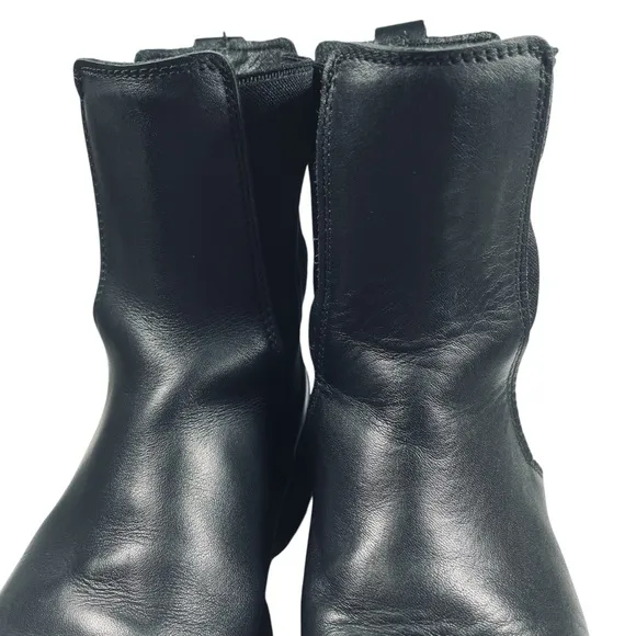 Zadig &amp; Voltaire Girls Chelsea Black Leather Ankle Boots with Elastic Panels