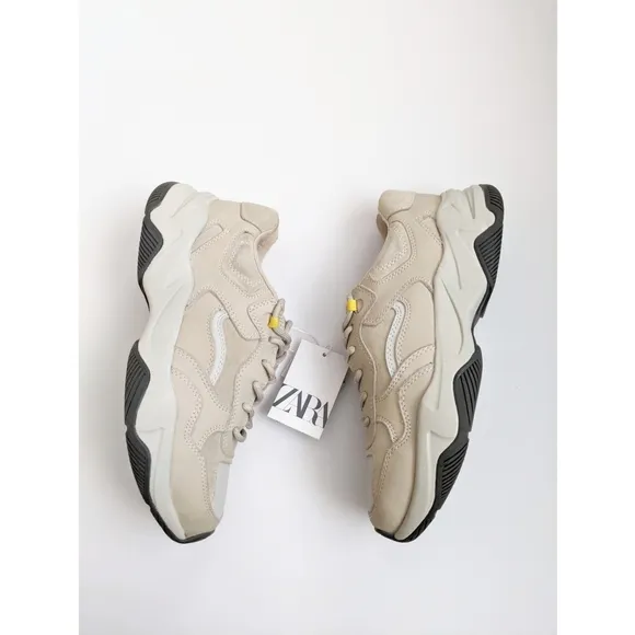 ZARA Boys Leather Sneakers Size 5.5