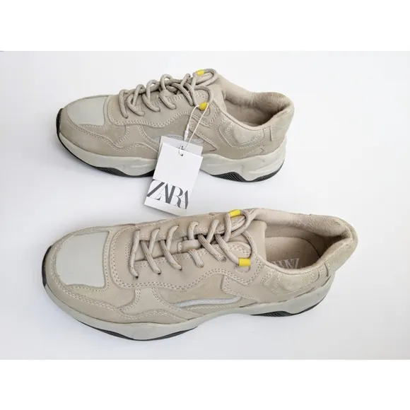 ZARA Boys Leather Sneakers Size 5.5