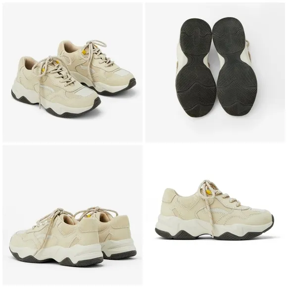 ZARA Boys Leather Sneakers Size 5.5