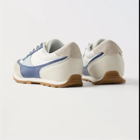 Zara kids, blue, Multi-piece leather sneakers, size 12 (7.2 inches)